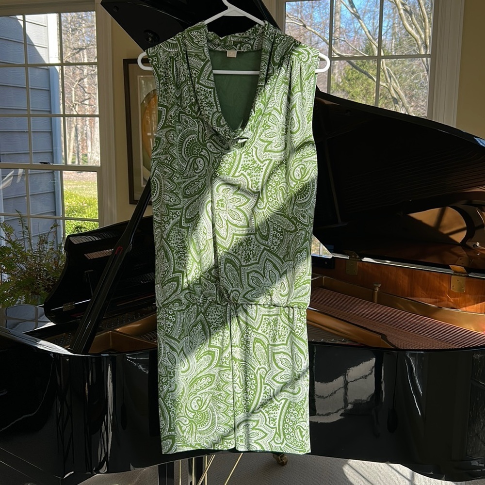 🌿Michael Kors green paisley/ floral dress, size S🌿 - Picture 3 of 10